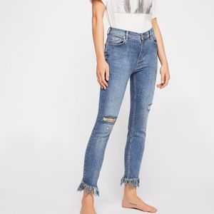 Free People Great Heights Frayed Jeans
